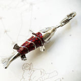 Red Fish Charm Pendant 925 Sterling Silver DIY Jewelry Lucky Accessories