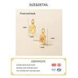 Vintage S925 Sterling Silver Square Sign Pendant Charms DIY Accessories