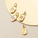 Vintage S925 Sterling Silver Square Sign Pendant Charms DIY Accessories