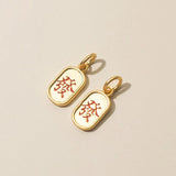 Vintage S925 Sterling Silver Square Sign Pendant Charms DIY Accessories