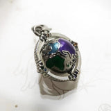 Vintage Rotating Globe Charm 925 Sterling Silver Pendant