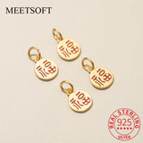 S925 Sterling Silver Fu Character Plate Pendant DIY Fine Accessories