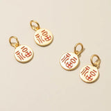 S925 Sterling Silver Fu Character Plate Pendant DIY Fine Accessories