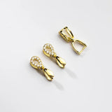 925 Silver Zircon Clip Pendant DIY Jewelry Accessory