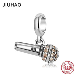 Sterling Silver Microphone Pendant Charms DIY Beads Making