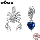 925 Silver Scorpion Snake Heart Charm Pendant Bead Bracelet Necklace Jewelry