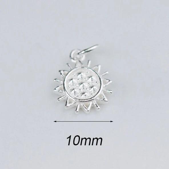 S925 Sterling Silver sunflower Charms for DIY Jewelry Making