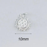 S925 Sterling Silver sunflower Charms for DIY Jewelry Making
