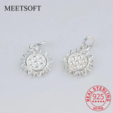 S925 Sterling Silver sunflower Charms for DIY Jewelry Making