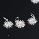 S925 Sterling Silver sunflower Charms for DIY Jewelry Making