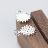 S925 Sterling Silver sunflower Charms for DIY Jewelry Making