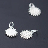 S925 Sterling Silver sunflower Charms for DIY Jewelry Making