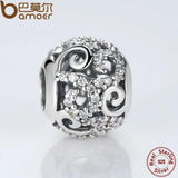 925 Silver Crystal Round Charm for Bracelets Necklace - Mother Gift