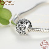 925 Silver Crystal Round Charm for Bracelets Necklace - Mother Gift