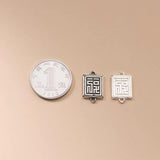 925 Silver Matte Blessing Letter Charms for DIY Jewelry Making