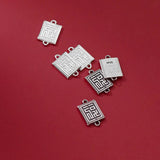 925 Silver Matte Blessing Letter Charms for DIY Jewelry Making