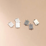 925 Silver Matte Blessing Letter Charms for DIY Jewelry Making