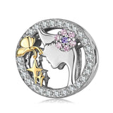 925 Silver Butterfly Heart Letter Pendant for Bracelet, DIY Mother's Gift