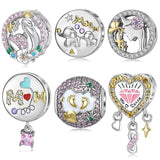 925 Silver Butterfly Heart Letter Pendant for Bracelet, DIY Mother's Gift