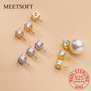 925 Silver Flower Clip Pendant Charm DIY Jewelry Accessory