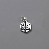 S925 Silver Hexagon Geometry Pendant Charms for DIY Jewelry