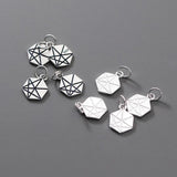 S925 Silver Hexagon Geometry Pendant Charms for DIY Jewelry