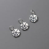 S925 Silver Hexagon Geometry Pendant Charms for DIY Jewelry