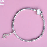 925 Silver Musical Note Pendant Beads Zircon Charms for Bracelet Jewelry