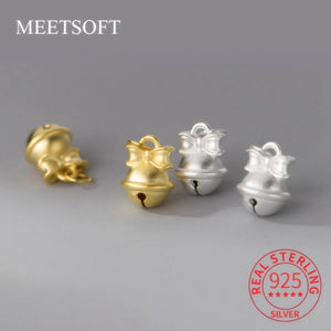 925 Silver Bow Tie Bells Charms for DIY Necklace