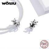 925 Sterling Silver Cat Dangles Charms for Bracelet & Necklace Pendant