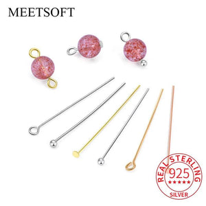 10PCS S925 Sterling Silver T-Pin Bead Needle Charms