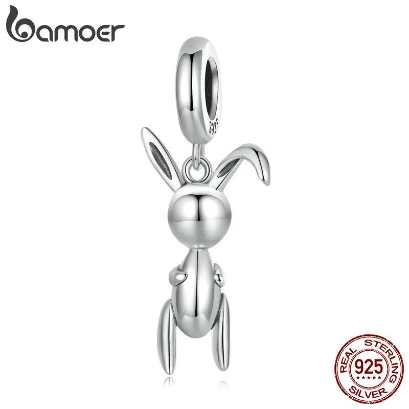 925 Sterling Silver Balloon Rabbit Hanging Bead Charm