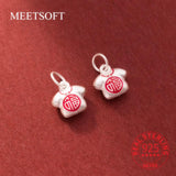 Sterling Silver Fortune Characters Pendant DIY Making Necklace Bracelet