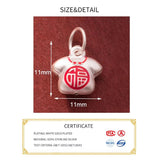 Sterling Silver Fortune Characters Pendant DIY Making Necklace Bracelet