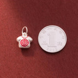 Sterling Silver Fortune Characters Pendant DIY Making Necklace Bracelet