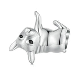 925 Silver Pet Pendant Bulldog Poodle Dalmatian Charms DIY Necklace Gift