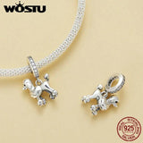 925 Silver Pet Pendant Bulldog Poodle Dalmatian Charms DIY Necklace Gift