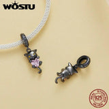 925 Silver Pet Pendant Bulldog Poodle Dalmatian Charms DIY Necklace Gift