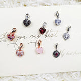 Red Stone Heart Charms Pendant 925 Silver Jewelry for Women Girls