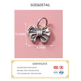 S925 Silver Bow Tie Pendant Charms DIY Making Supplies