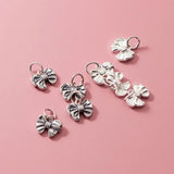 S925 Silver Bow Tie Pendant Charms DIY Making Supplies