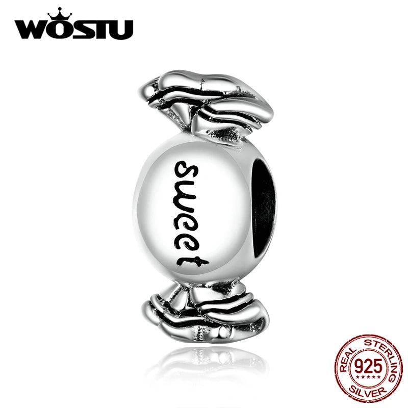 Sweet Candy Charm 925 Sterling Silver Bead Pendant for Bracelet Necklace