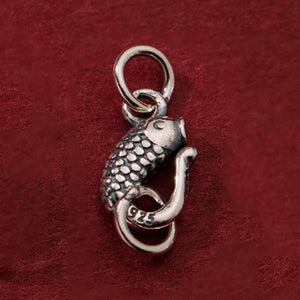 Retro S925 Silver Fish S Buckle Pendant Charms DIY Necklace Bracelet