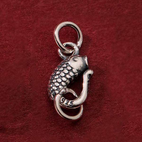 Retro S925 Silver Fish S Buckle Pendant Charms DIY Necklace Bracelet