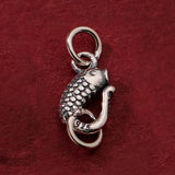 Retro S925 Silver Fish S Buckle Pendant Charms DIY Necklace Bracelet