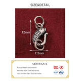 Retro S925 Silver Fish S Buckle Pendant Charms DIY Necklace Bracelet