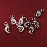 Retro S925 Silver Fish S Buckle Pendant Charms DIY Necklace Bracelet