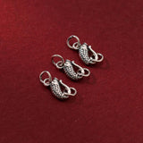 Retro S925 Silver Fish S Buckle Pendant Charms DIY Necklace Bracelet