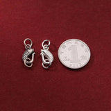 Retro S925 Silver Fish S Buckle Pendant Charms DIY Necklace Bracelet
