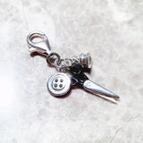 925 Silver Sewing Kit Charm Pendant Women Men Jewelry Gift